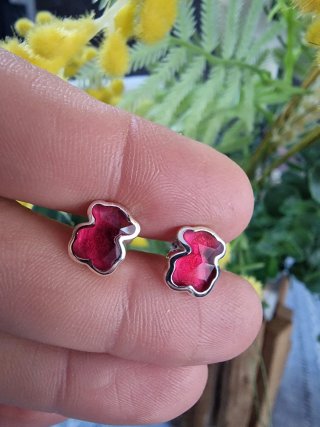 Pendientes Tous Plata y Rojo