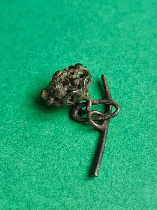Botón de pláta antigua.