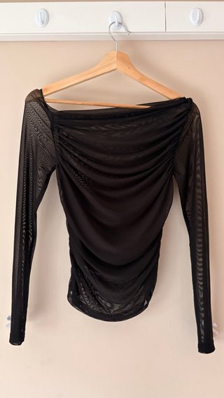 Top Negro Transparente con Lazo