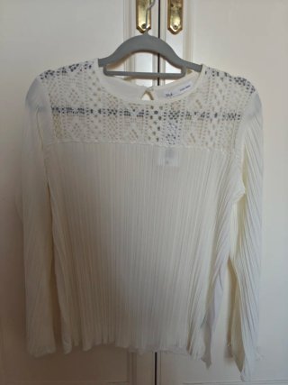 Blusa Plisada Sfera Blanca Talla M