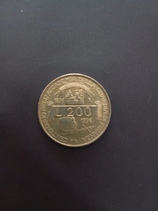 Moneta 200 Lire Centenario Accademia G. di F.