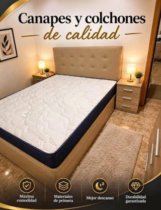 Canapés,Colchónes,cabezales,mesitas,somier,armario
