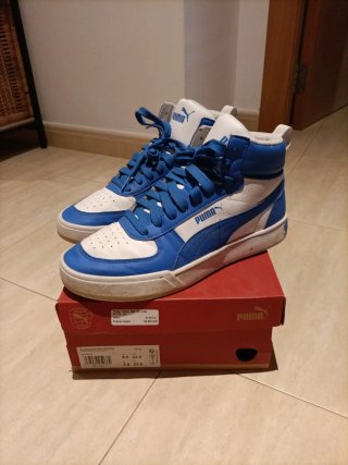 Zapatillas Puma Blancas y Azules Talla 42.5