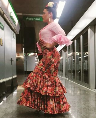 Falda Flamenca Artesanal Estampada cachemir.