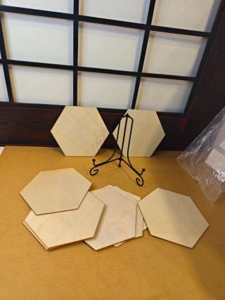 Pack 16 Piezas de Madera Hexagonales