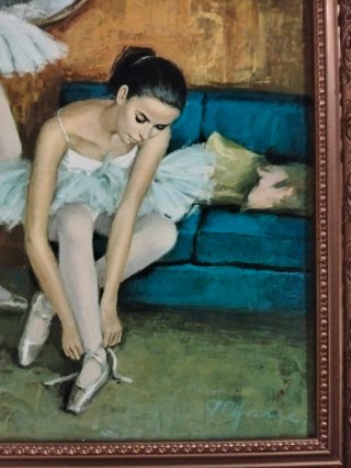 Cuadro al óleo de bailarina