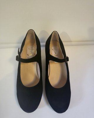 Zapatos Flamenco Menkes de ante negro sin estrenar