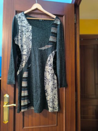 Vestido Natura Gris Talla XL