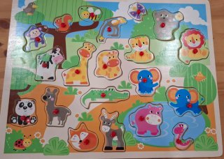 Puzzle Encajable de Madera con Animales