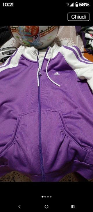 Giacca Adidas Donna Viola e Bianca