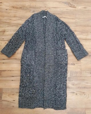 Chaqueta larga de punto Zara gris Talla S