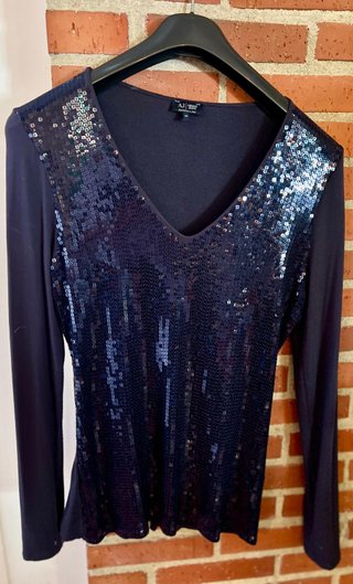 Top Armani Jeans Azul Marino con Lentejuelas