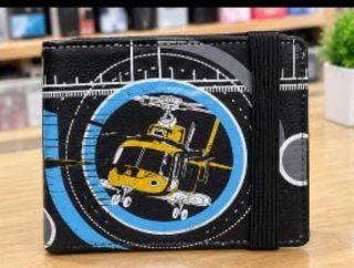 Cartera de hombre con estampado de helicóptero