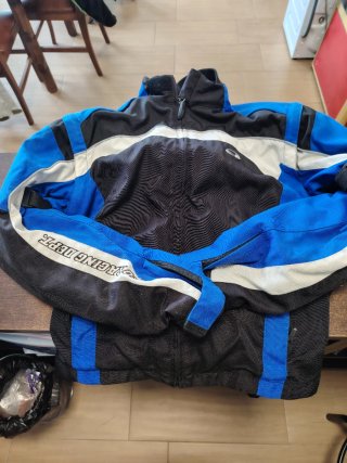 Chaqueta de Moto Azul y Negra