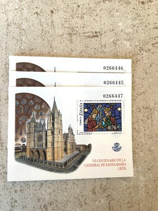Lote 3 Blocs-Feuillets España 2003 Vitrales