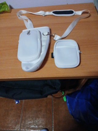 Bolso para Botella y Monedero Blanco