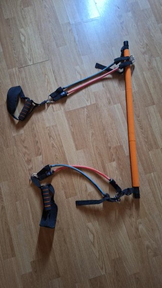 Barra de Pilates con Bandas y Esterilla 190cm