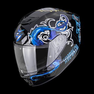 Casco Integral Scorpion Exo-391 Mumia Negro Azul