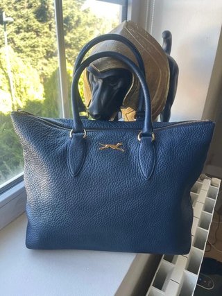 Bolso shopper de piel azul marino Bimba y Lola...