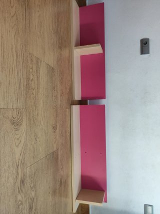 2 Estanterías de Pared Rosa y Beige