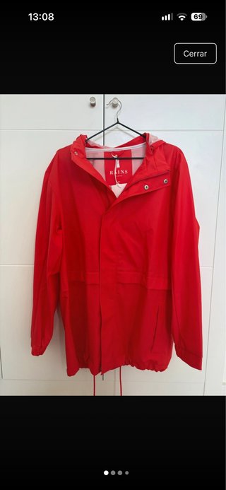 Chubasquero RAINS Rojo Talla XS/S
