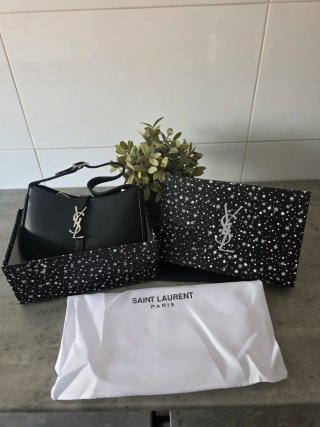 Bolso de hombro Saint Laurent (YSL) negro