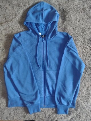 Sudadera Mujer Azul con Capucha y Cremallera
