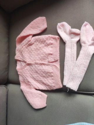 Conjunto de Chaqueta y Medias de Lana Bebé