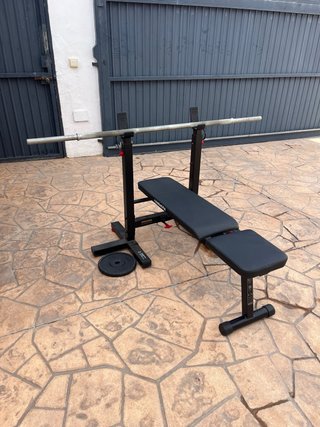 Banco de Pesas con Soporte y Barra