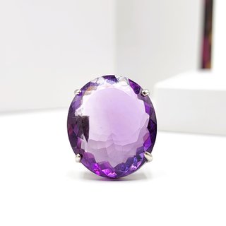 ANILLO PLATA AMATISTA · 25 CT · BRASIL · TALLA 14