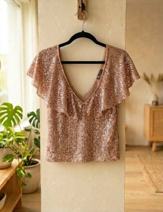 Top lencero de lentejuelas Zara