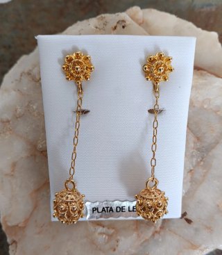 Pendientes de Filigrana en Plata Chapada en Oro