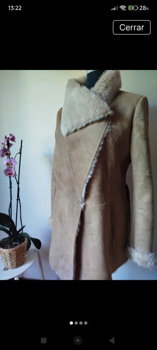 Chaqueta simil ante con forro de pelo