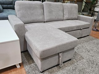 Sofá Cama con Chaiselongue Reversible Beige