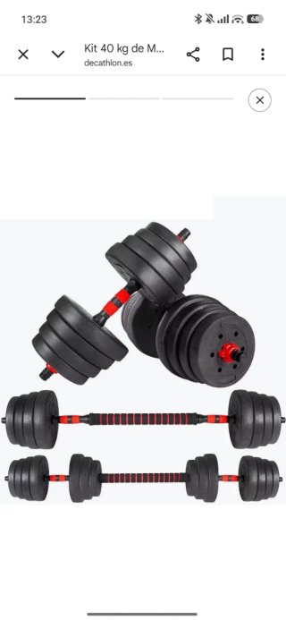 Kit de Mancuernas y Barra 40 kg