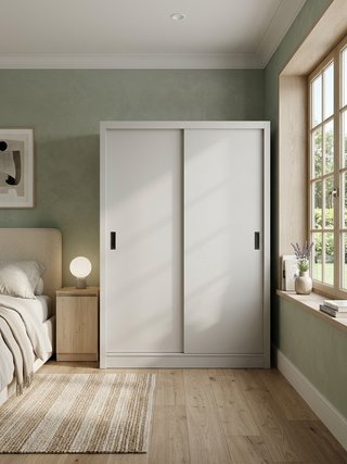 Armario Blanco con 2 Puertas Correderas