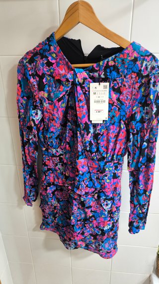 Vestido Flores Zara Talla M