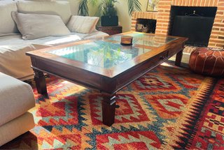 Mesa de centro de madera de teca 180x90cm