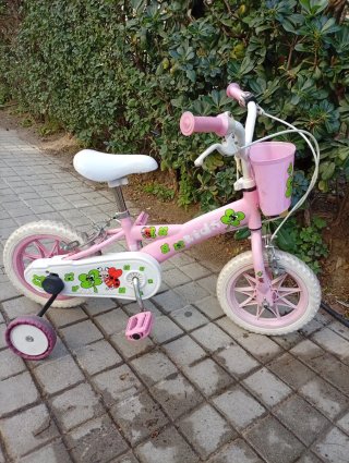 Bicicleta Infantil Rosa con Ruedines