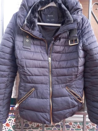 Anorak azul marino Zara Basic Talla l