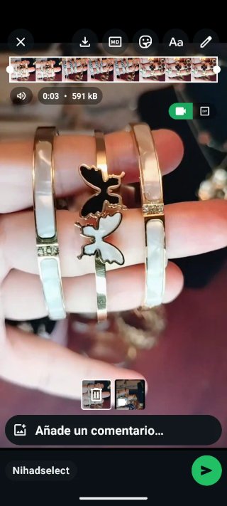 Set de 3 Pulseras Rígidas con Mariposa