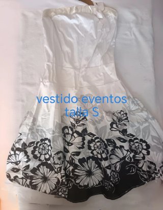 Vestido de eventos blanco y negro