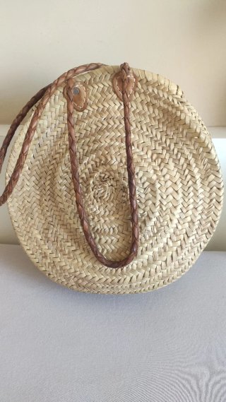 Bolso Artesanal de Fibra Natural y Cuero