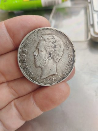 Moneda 5 Pesetas Amadeo I 1871