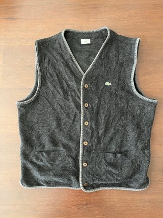 Chaleco Lacoste gris antracita botones vintage tal