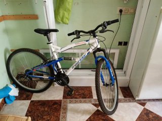 Bicicleta de Montaña Freerider Blanca y Azul