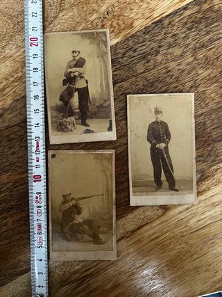 3 Fotografías Antiguas de Militares españoles