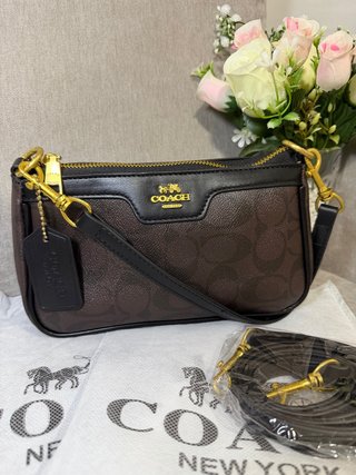 Bolso Coach Marrón y Negro Nuevo con su funda