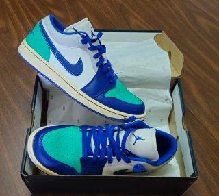 air jordan 1 low sail/deep royal blue