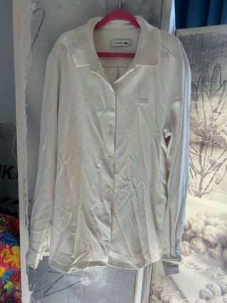 Camisa Lacoste Blanca Manga Larga Talla 38